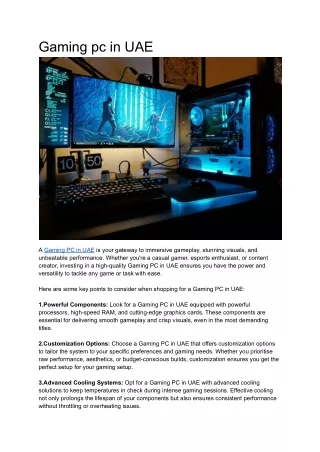 Gaming pc in UAE