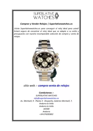 Comprar y Vender Relojes  Superlativewatches.es