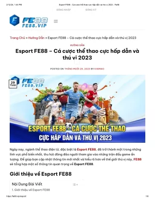Esport FE88 – Cá cược thể thao cực hấp dẫn và thú vị 2023