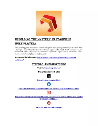 Unfolding the Mystery - is starfield multiplayer