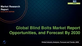 Blind Bolts Market will reach at a CAGR of 4.8% from to 2030