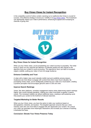 Buy Vimeo Views for Instant Recognition