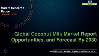 Coconut Milk Market will reach at a CAGR of 17.1% from to 2030