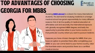 TOP ADVANTAGES OF CHOOSING GEORGIA FOR MBBS