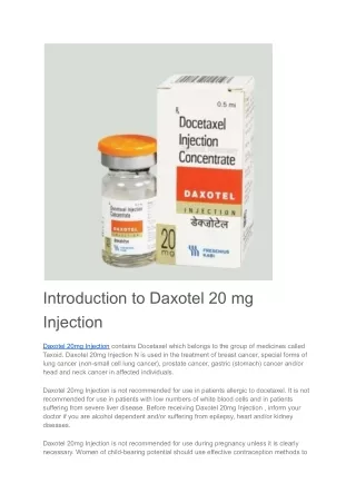 Daxotel 20mg Injection 0.5ml