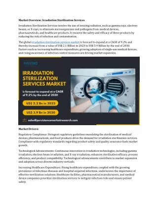 Irradiation Sterilization Services Market Expansion of Healthcare Infrastructure