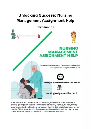 Unlocking Success_ Nursing Management Assignment Help