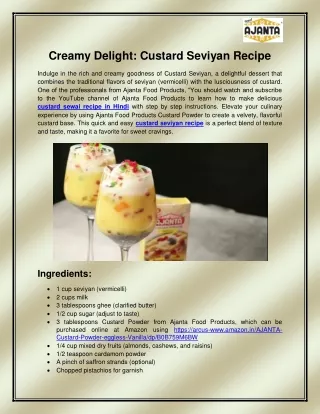 Custard seviyan recipe