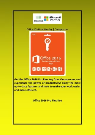 Office 2016 Pro Plus Key Ondapro me