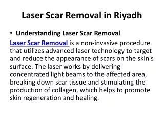 Laser Scar Removal in Riyadh