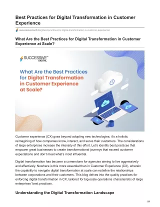 Best Practices for Digital Transformation in Customer Experience at Scale?