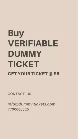 Buy Dummy Flight Ticket For Visa @ $5