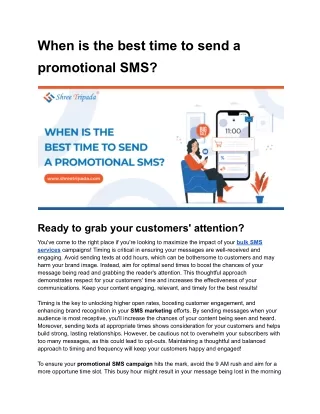 When is the best time to send a promotional SMS