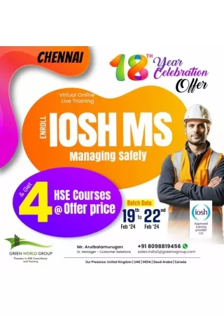 Stay up-to-date with the latest Updates-  Iosh Course  In Chennai