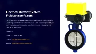 Electrical Butterfly Valve Manufacturer & Exporter in India, Russia