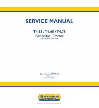 New Holland T4.55 PowerStar Tractor Service Repair Manual