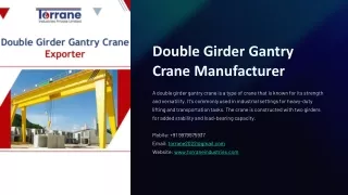 Double Girder Gantry Crane Manufacturer in Ahmedabad