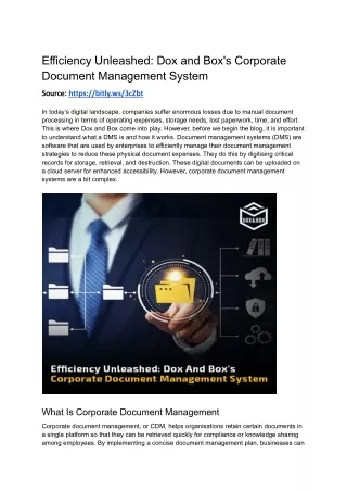 Efficiency Unleashed_ Dox and Box's Corporate Document Management System