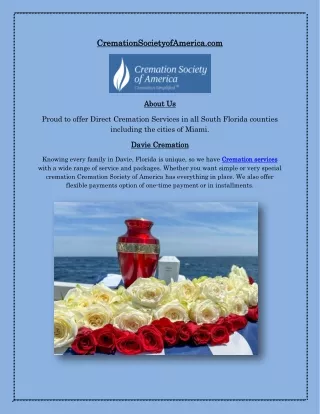 Cremation in Davie, Florida