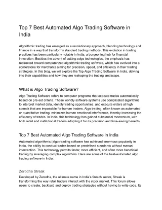 Top 7 Best Automated Algo Trading Software in India