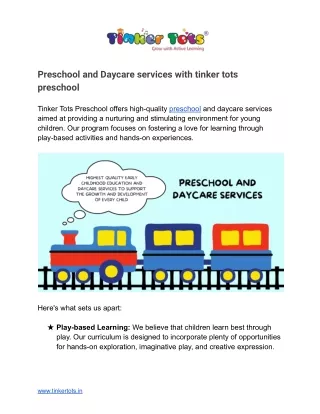 Preschool and Daycare services