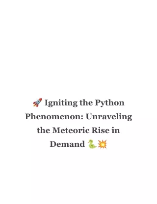 Why Python is in Demand