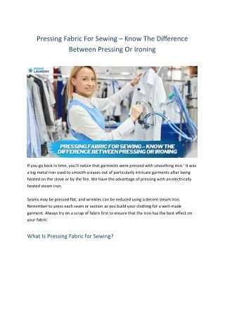 Pressing Fabric For Sewing – Know The Difference Between Pressing Or Ironing