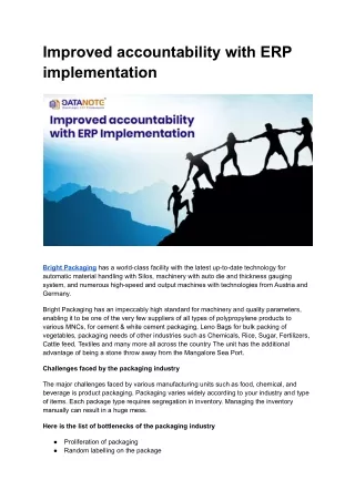 Improved accountability with ERP implementation