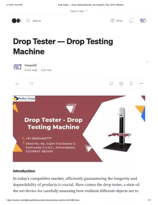 Drop Tester — Drop Testing Machine