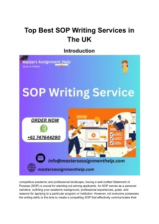 Top Best SOP Writing Services in The UK