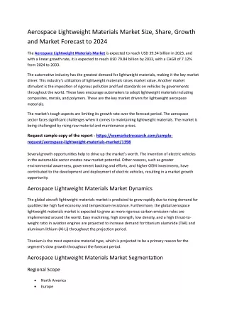 Aerospace Lightweight Materials Market