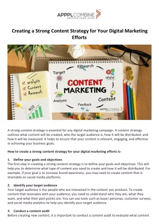 Creating a Strong Content Strategy for Your Digital Marketing Efforts