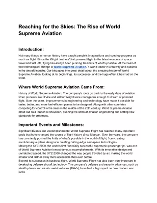 The Rise of World Supreme Aviation - Google Docs