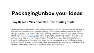 Packaging Unbox your ideas