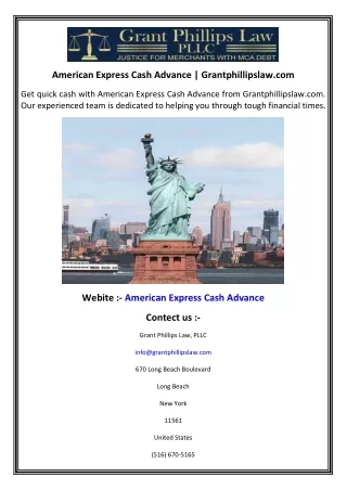 American Express Cash Advance  Grantphillipslaw.com