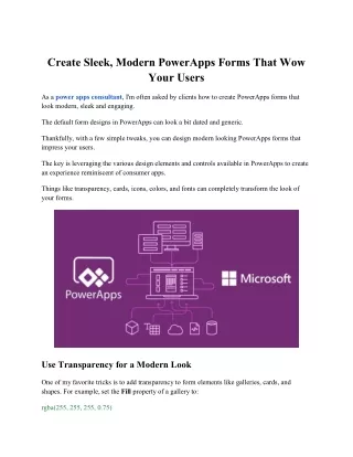 Create Sleek, Modern PowerApps Forms That Wow Your Users