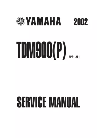 2003 Yamaha TDM900(R) Service Repair Manual