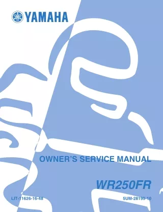 2003 Yamaha WR250FR Factory Owners Service Repair Manual