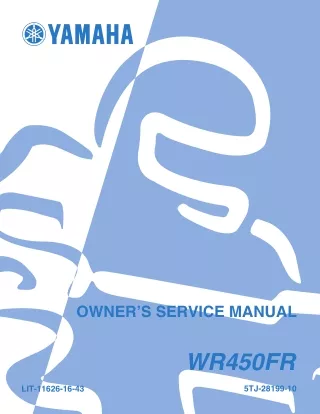 2003 Yamaha WR450F(R) Service Repair Manual