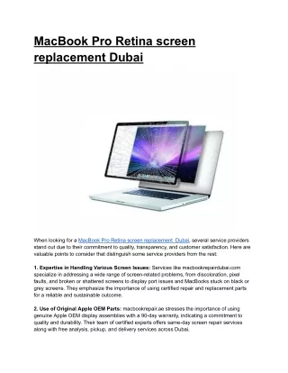MacBook Pro Retina screen replacement Dubai