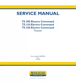 New Holland T5.100 Electro Command Tractor Service Repair Manual