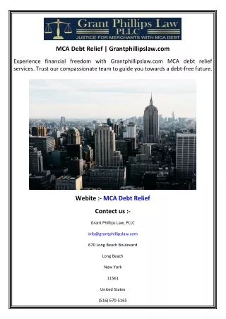 MCA Debt Relief  Grantphillipslaw.com