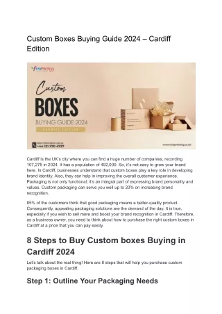 Custom Boxes Buying Guide 2024 – Cardiff Edition