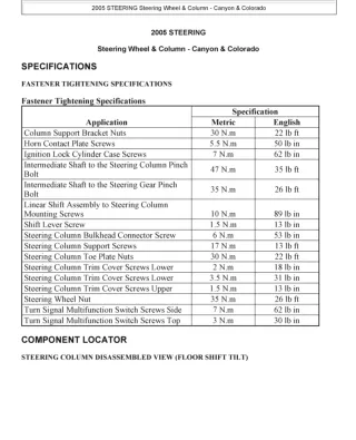 2004 Chevrolet Colorado Service Repair Manual
