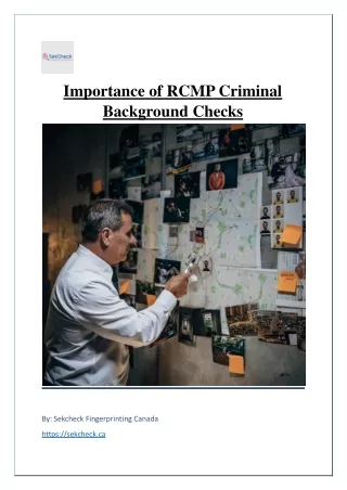 Importance of RCMP Criminal Background Checks