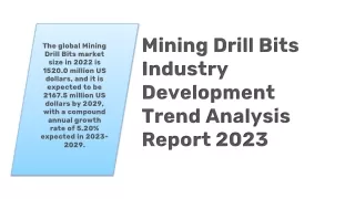 Mining Drill Bits Market Update: Competitive Landscape and Market Players 2030