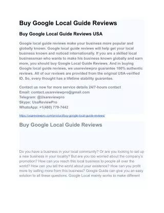 Buy Google Local Guide Reviews