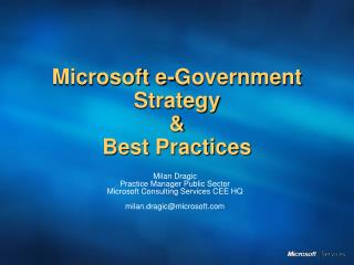 Microsoft e-Government Strategy &amp; Best Practices