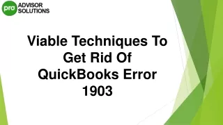 Learn The Easy Way To Fix QuickBooks Error 1903.