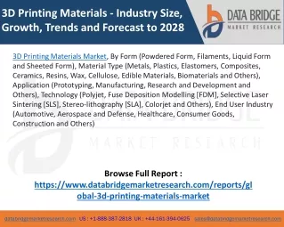 3D Printing Materials Market – Industry Trends and Forecast to 2028
